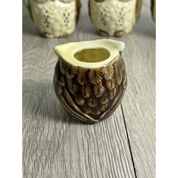 6 Piece Vintage Enesco Owl Ceramic Kitchen Set S&P Shakers + More Japan READ - Picture 7 of 16
